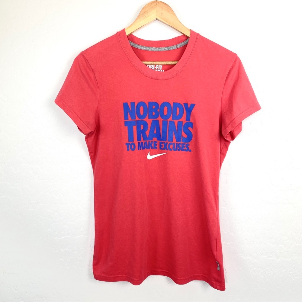 Nike Cotton Dri-fit coral red tee size medium